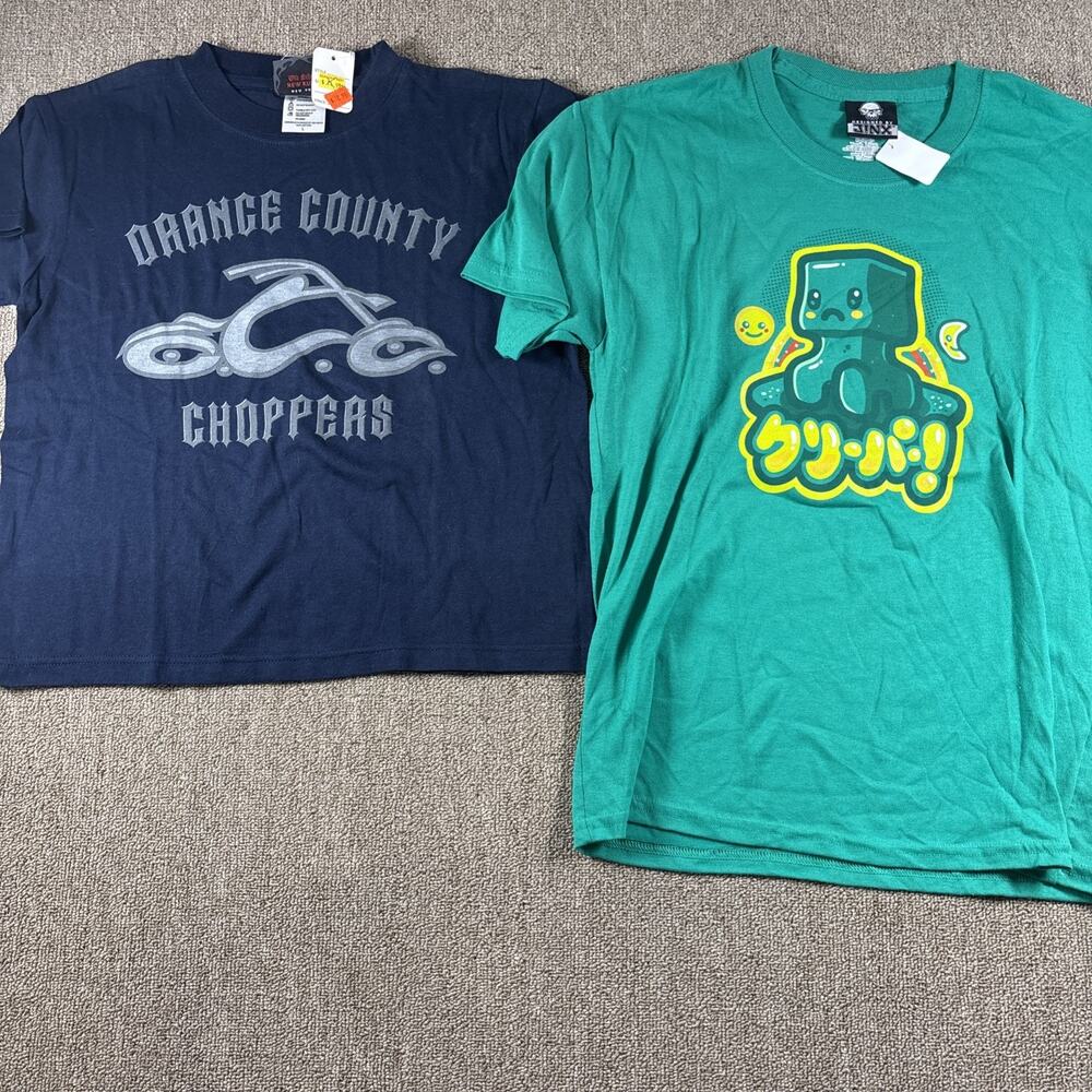 Vintage Youth T-shirt Lot NWT Orange County Choppers Minecraft Creeper Large